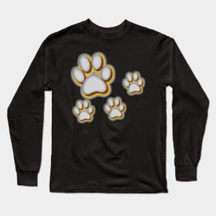 Footprints Dog & Cats Lovers Long Sleeve T-Shirt